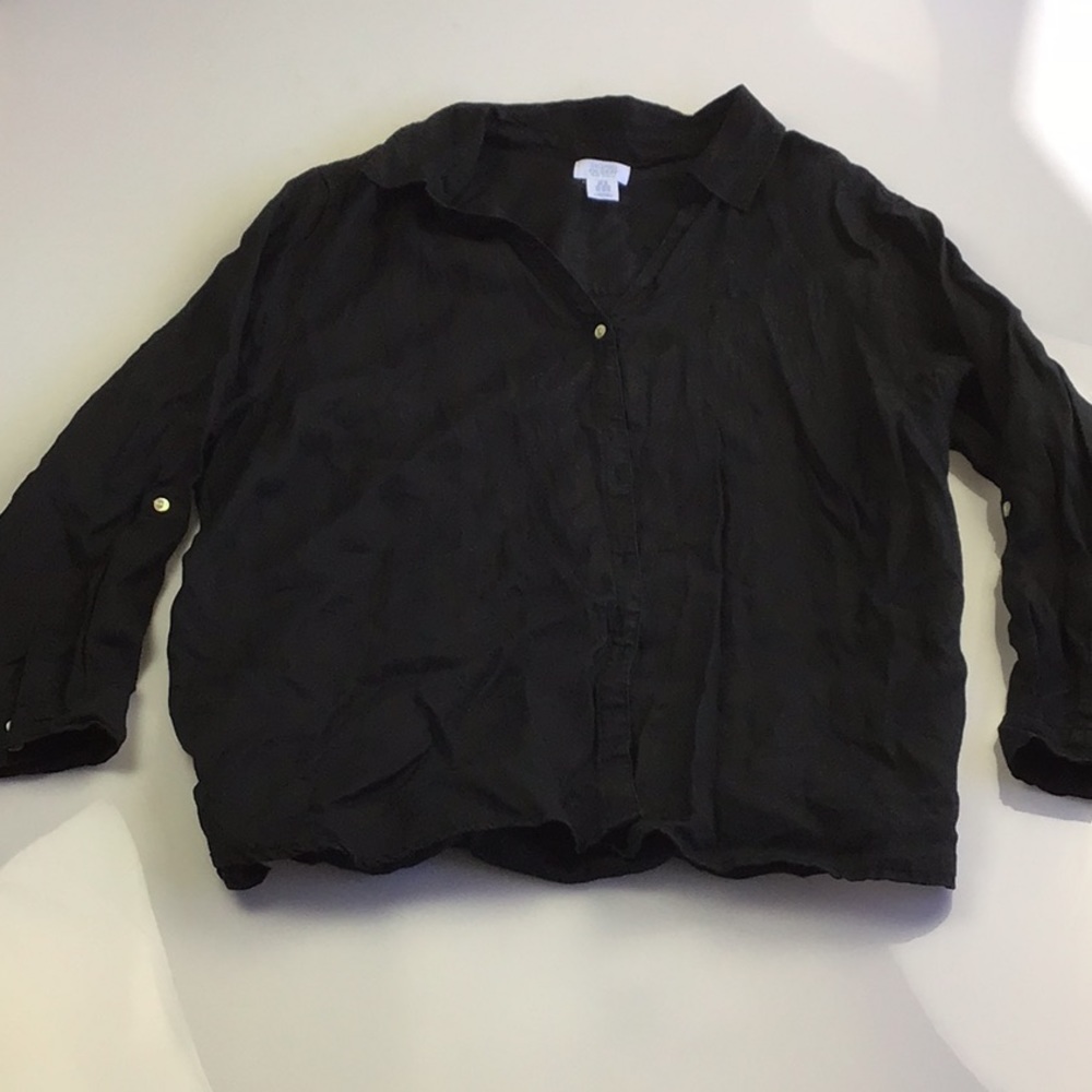 Sigrid Olsen men’s button down dress shirt black size 3X